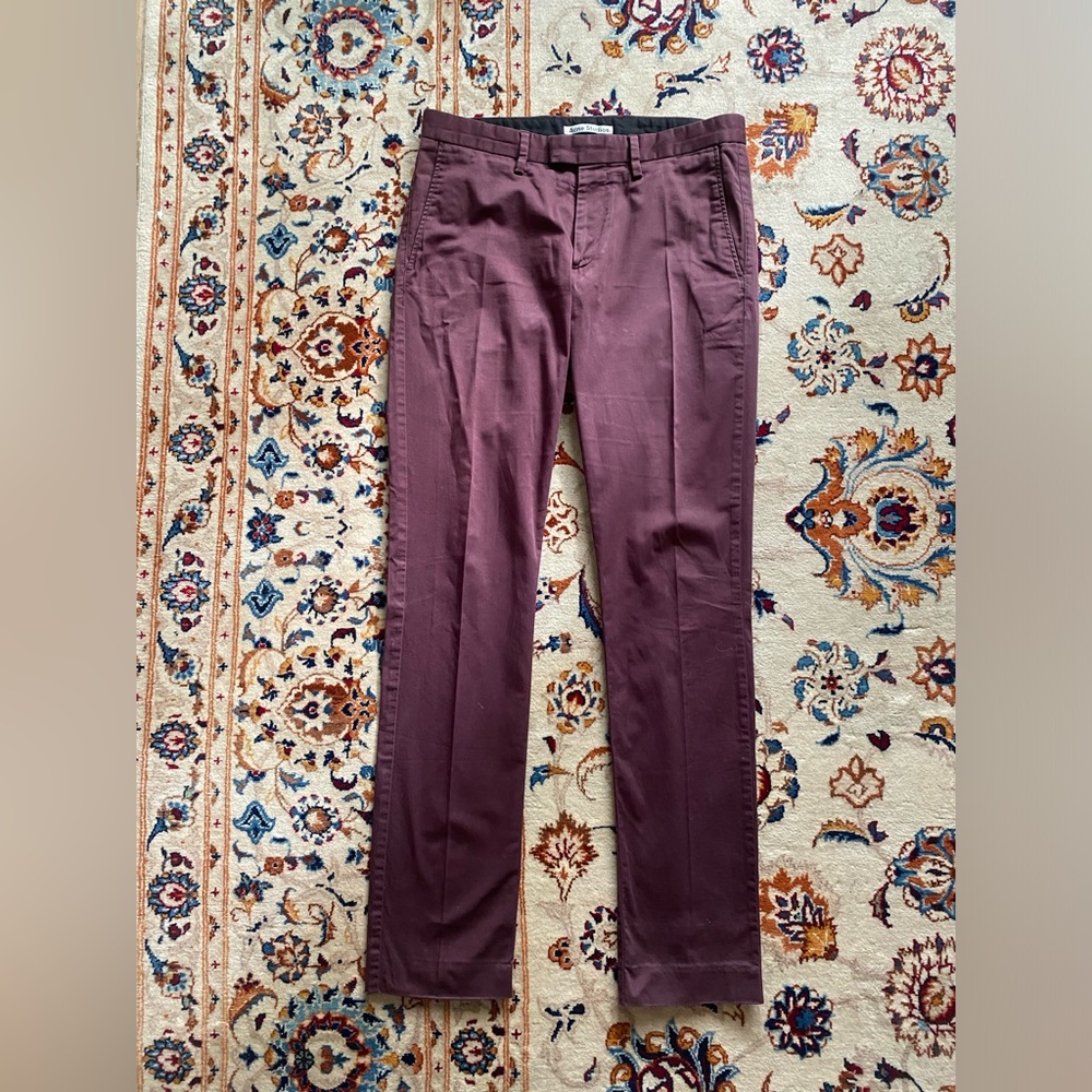 Acne Studios - Burgundy Max Satin Dress Pants